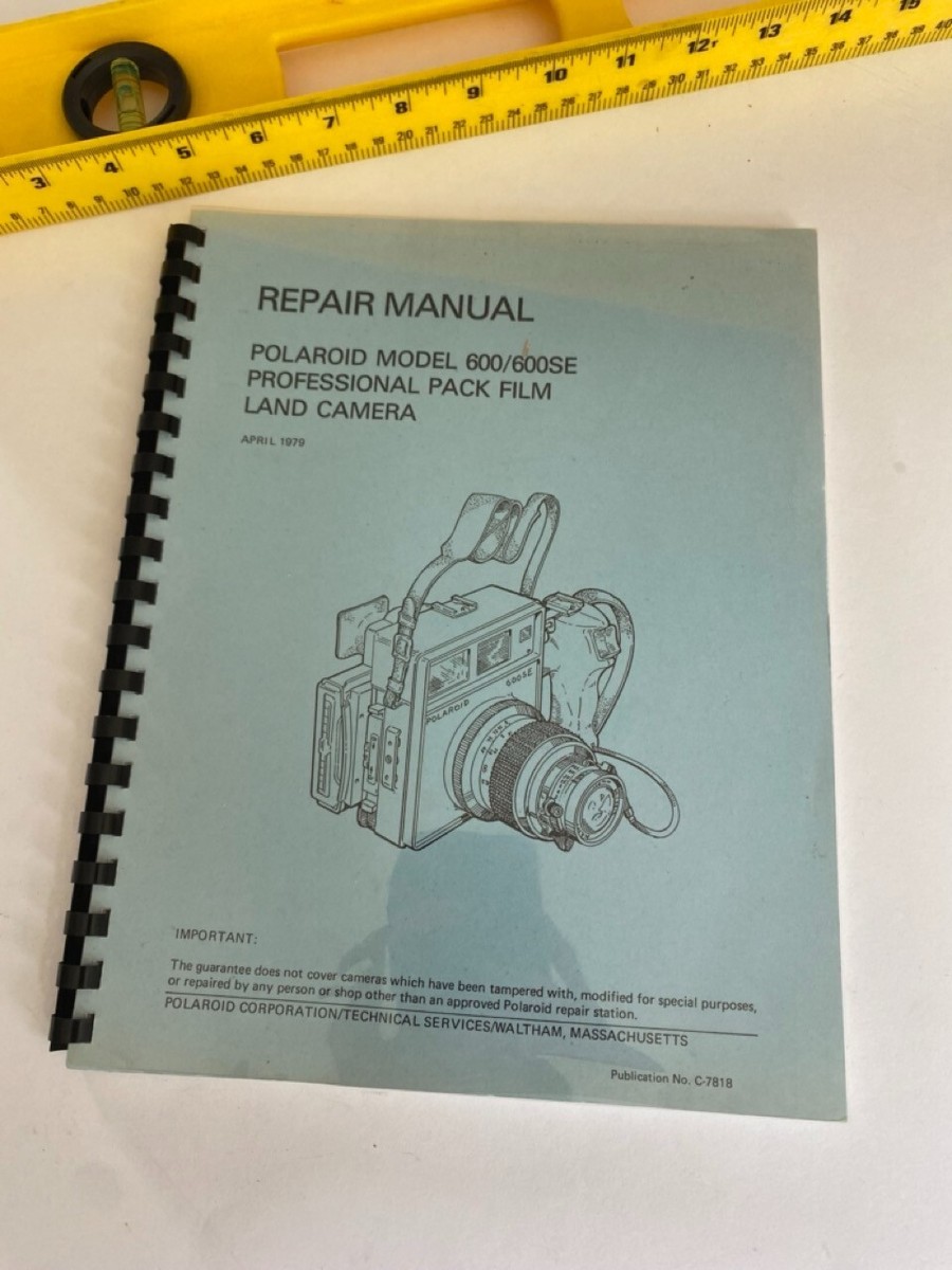 Polaroid Model 600 600SE Professional Land Camera Service Repair Manual  Reprint