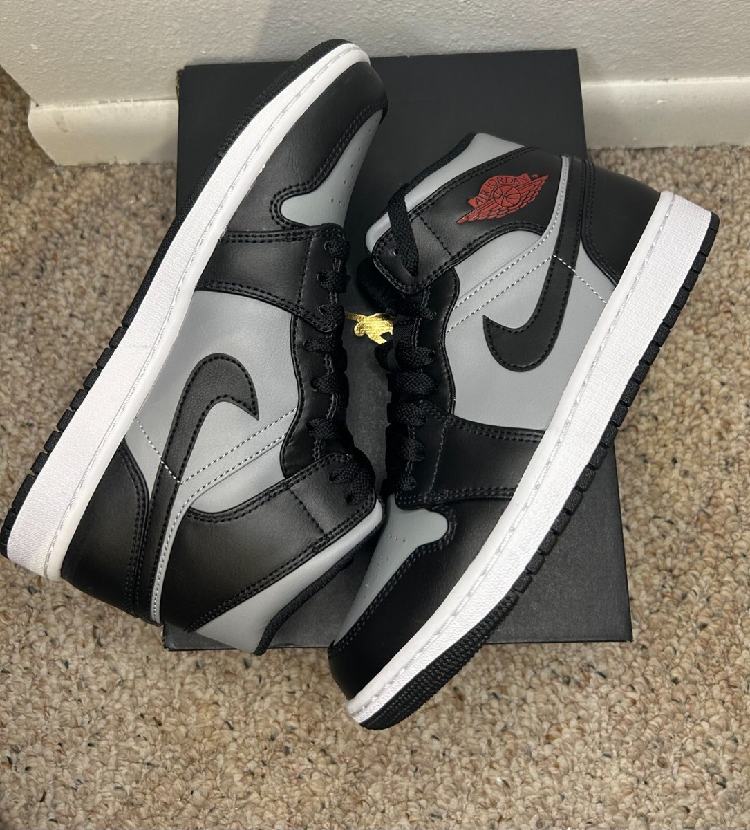 Air Jordan 1 Mid Shadow Red Black Men's & GS - Brand New - 554724