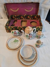 9pc Set Vintage Child's Miniature Handpainted Tea Set - Japan Original Box