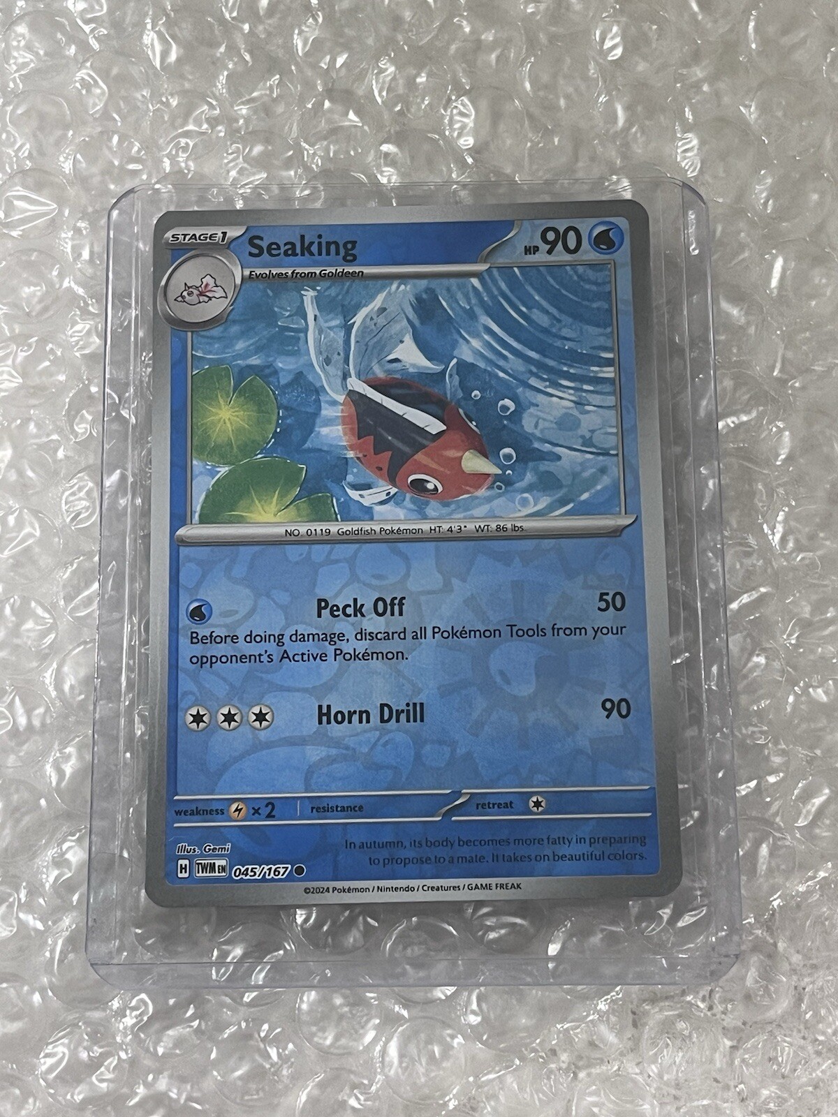 SEAKING 045/167 TWILIGHT MASQUERADE POKEMON (REVERSE HOLO, NM)