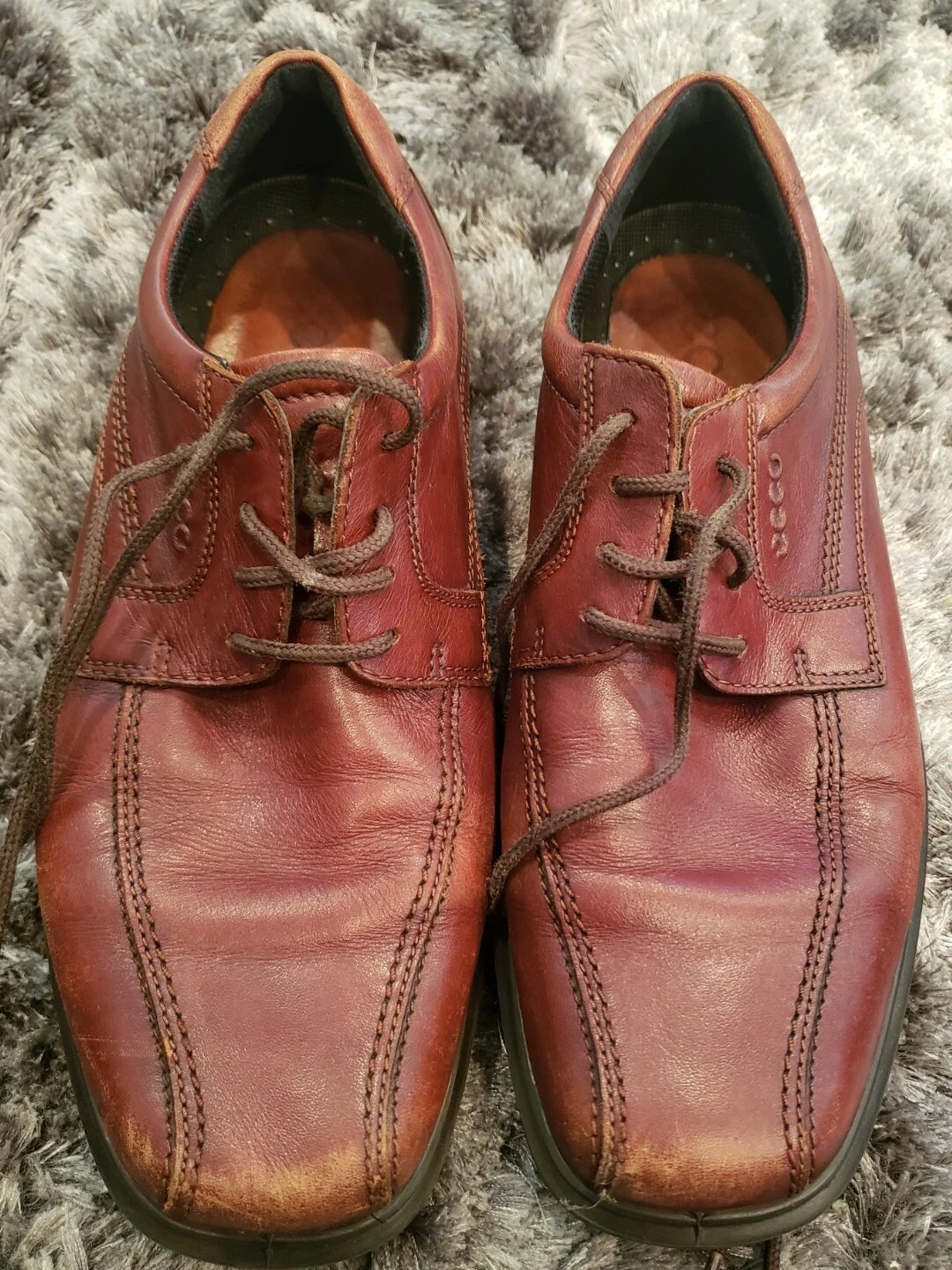Scarpe Oxford uomo stringate Ecco taglia 10 Eur 43 HELSINKI pelle ruggine