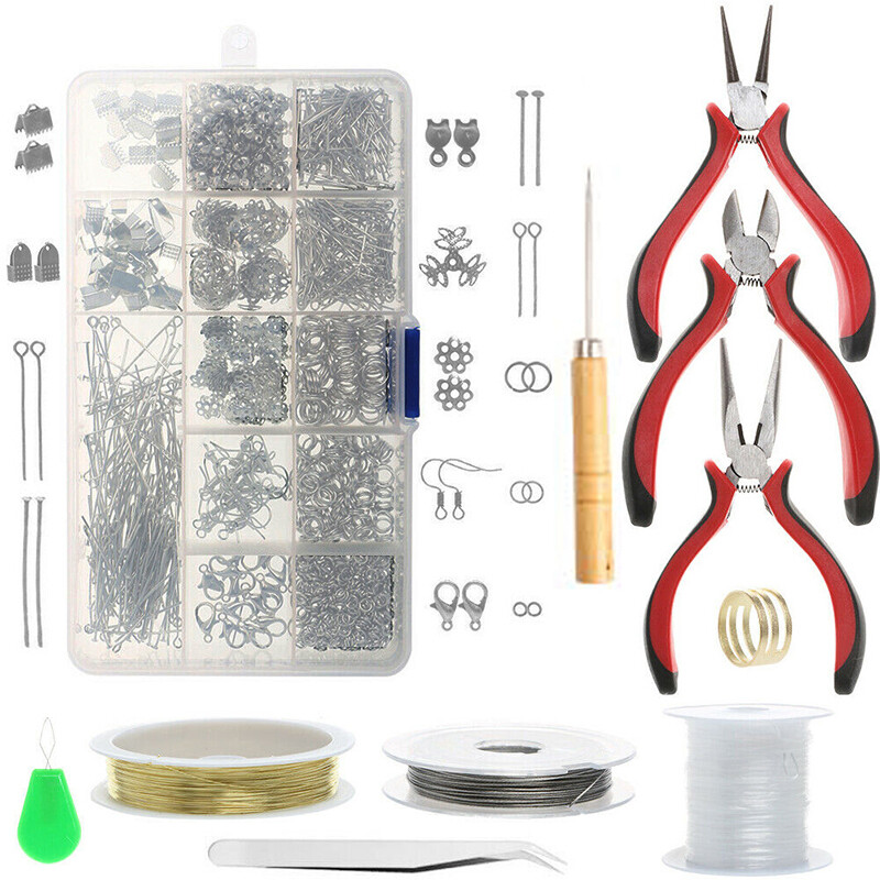 Findings Pliers Jewellery Making Kit Wire Set Starter Tool Necklace Repair  DIY
