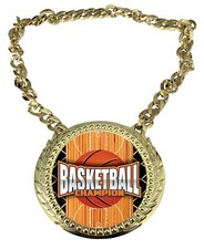 Basketball Champ Chain Trophy Award - Center Plaque Plate Measures 6" x 5.25"