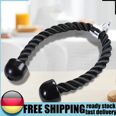 Nylon Tricep Rope Cable Machine Attachment with Handles Abdominal Crunches Rope