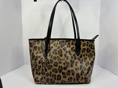 Lauren by Ralph Lauren Caldwell LEOPARD Tote BAG Designer Handbag Purse 