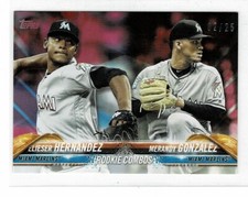 2018 TOPPS MINI ON DEMAND PINK US77 ELIESER HERNANDEZ +  #d 02/25 MIAMI MARLINS