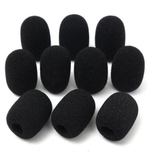 10PCS Microphone Headset Grill Windscreen Sponge Foam Black Mic Cover Hot - Afbeelding 1 van 5