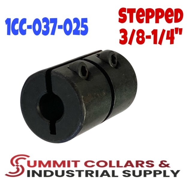 1CC-037-025 Single Split Clamping Coupling, 3/8" x 1/4" stepped