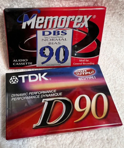 Lot of 2 NEW BLANK Audio Cassette Tapes TDK Memorex DBS 90 Dynamic performance