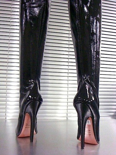 MORI EXTREME OVERKNEE HEELS BOOTS STIEFEL STIVALE BOTAS LEATHER BLACK NERO 37-45 - Picture 7 of 11