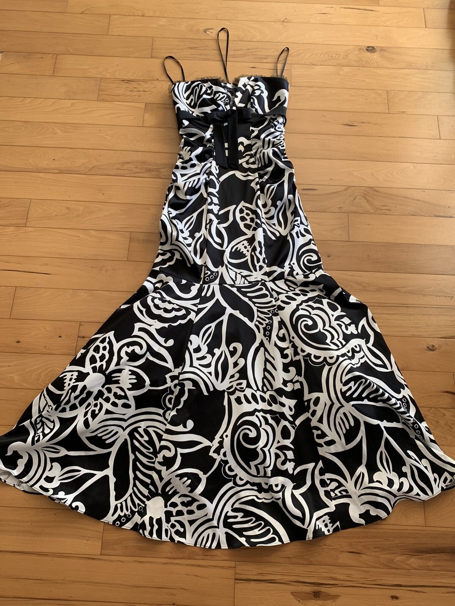 Xscape by Joanna Chen black mermaid Nordstrom's gown 10 NWOT Black White