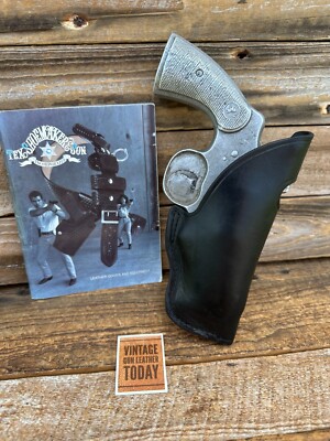 Vintage Tex Shoemaker Plain Black Leather FBI Style Holster For Colt Python 2.5''