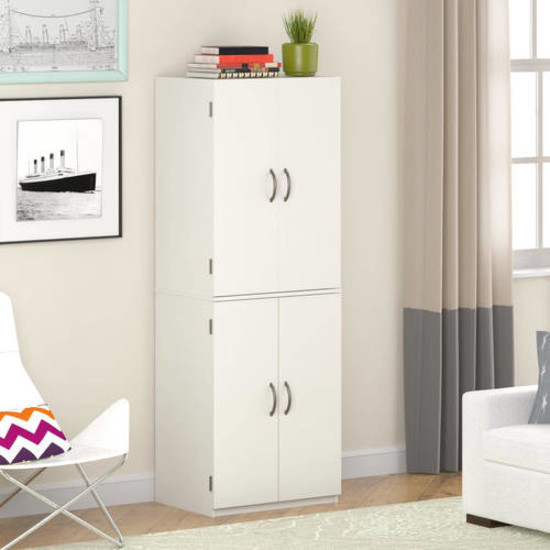 Kitchen Pantry Storage Cabinet White 4 Door Shelves Wood Kitchen Pantry Storage Cabinet White 4 Door Shelves Wood Organizer Garage Closet
