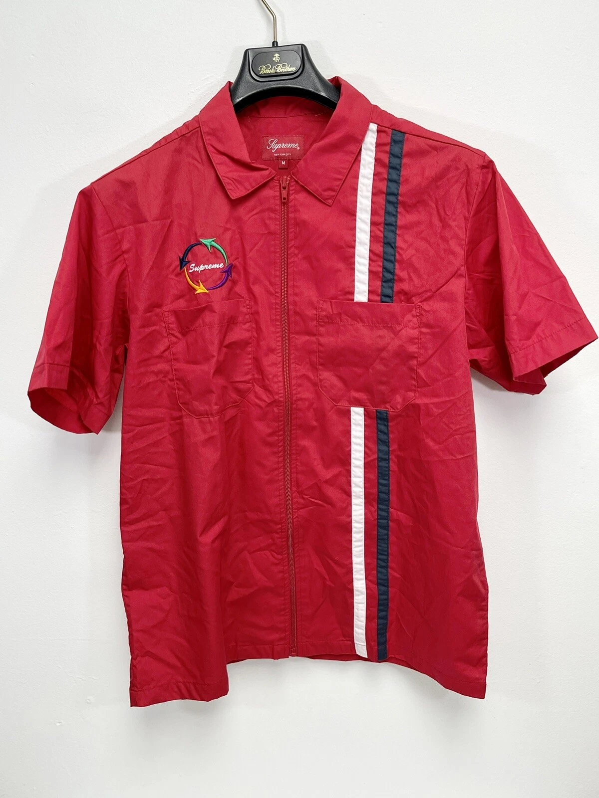 Supreme Zip Up S/S Work Shirt Size M Red SS19 Supreme New York SS19S39 2019