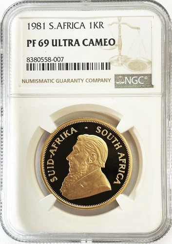 1981 GOLD SOUTH AFRICA 1oz PROOF KRUGERRAND COIN NGC PF 69 ULTRA CAMEO