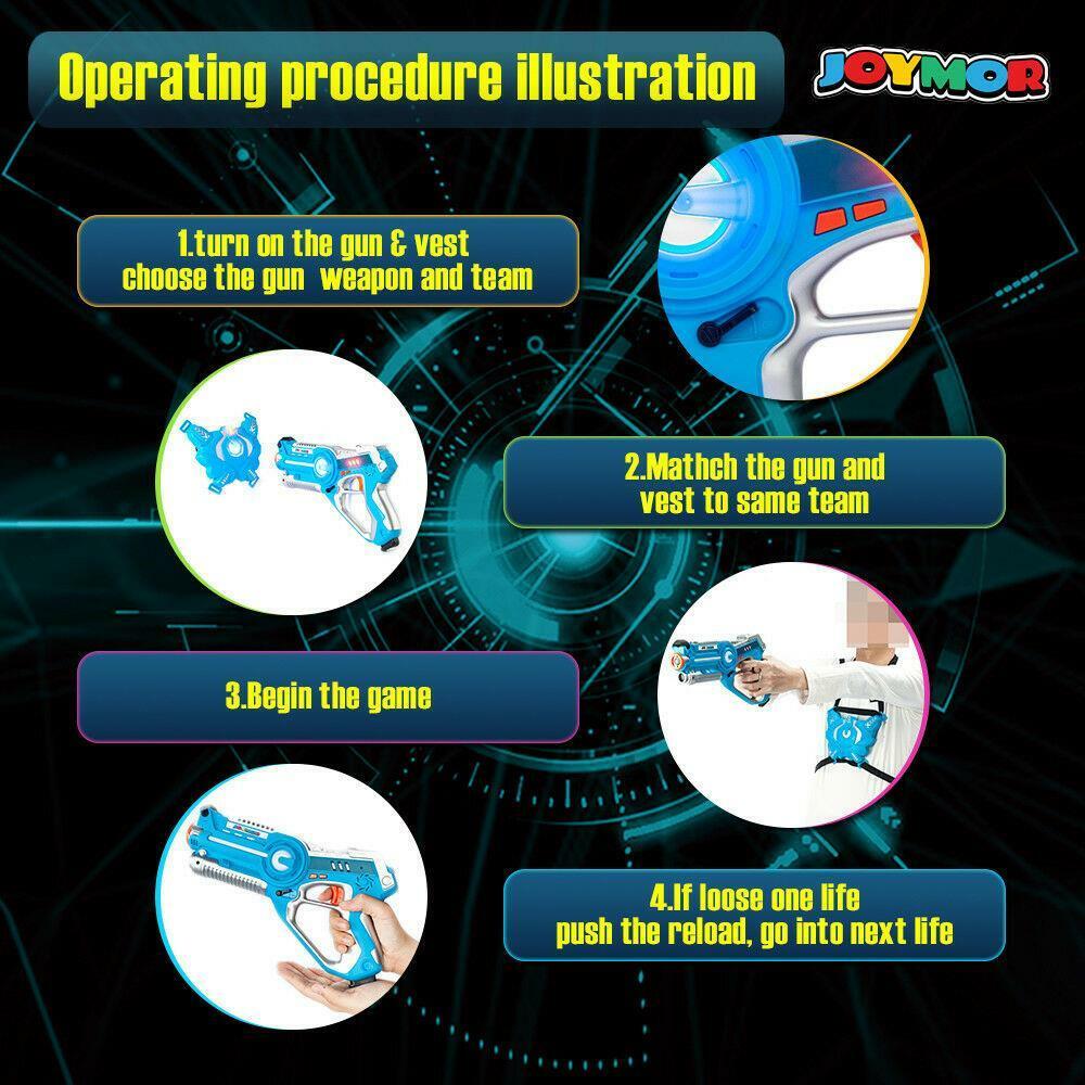 laser tag set toys and carrying case for kids multiplayer 4 pack