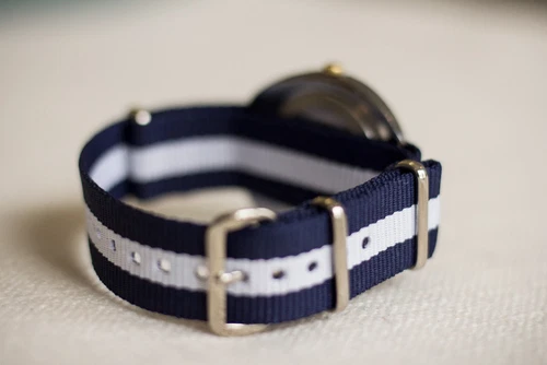 Classic Ballistic Nylon SS Military Striped Replacement Watch Strap / Band