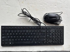 Lenovo Computer Wired USB Keyboard and Mouse Set Model KB4721
