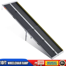 Portable Wheelchair Ramp 10FT Non-Slip Aluminum Folding Handicap Ramp Scooter