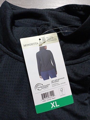 Mondetta Top Adult X-Large Black Active 1/4 Zip Long Sleeve Womens - Picture 6 of 6