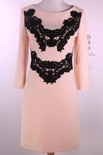 Eliza J 3/4 Sleeves Applique Crepe A-Line Dress EJ6M2652 Blush Size 6 NWT