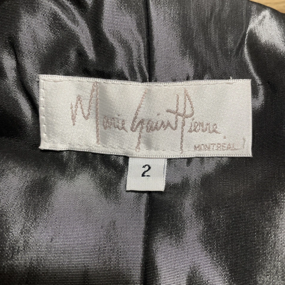 Maison Marie Saint Pierre Metallic Gray PVC Designer Belted Jacket Womens Size 2 - Image 4 of 4