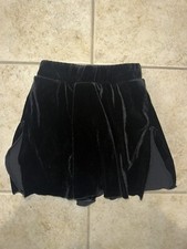 Capezio Dance Skirt Kids Black Ice Skating L/P Velvet Shorts Tutu Leotard Outfit