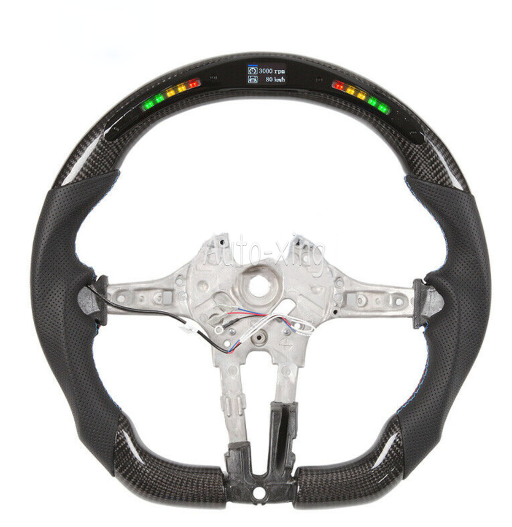 Carbon Fiber Flat Led/LCD Steering Wheel for BMW M1 M2 M3 M4 M5 M6 