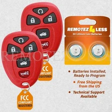 2 For 2006 2007 2008 2009 Chevy Impala Keyless Remote Red