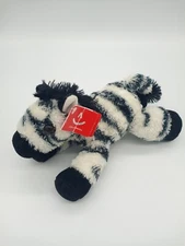 Aurora 8" Zany Zebra Flopsie Black/White Plush Beanbag Toy New Damaged Tag