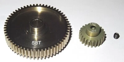 RC SHED Tamiya TT01 Spur and Pinion Gear High Speed Aluminium Upgrade 58T/22T UK Seller