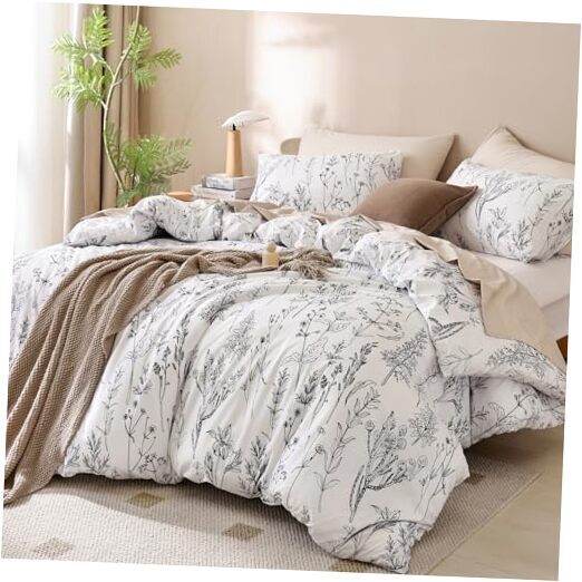 Comforter Set - Floral Comforters Size Comforter, 3 Pieces, 1 Queen White-image