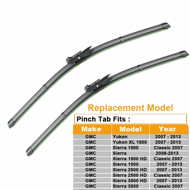 Front Windshield Wiper Blades For GMC Sierra MK2 20072013 2012 22" 22