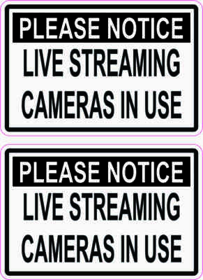 3in x 2in Live Streaming Cameras in Use Vinyl Stickers