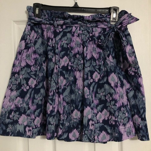 Old navy paper bag ruffle abstract floral skirt women's size 2 with belt - Picture 3 of 11