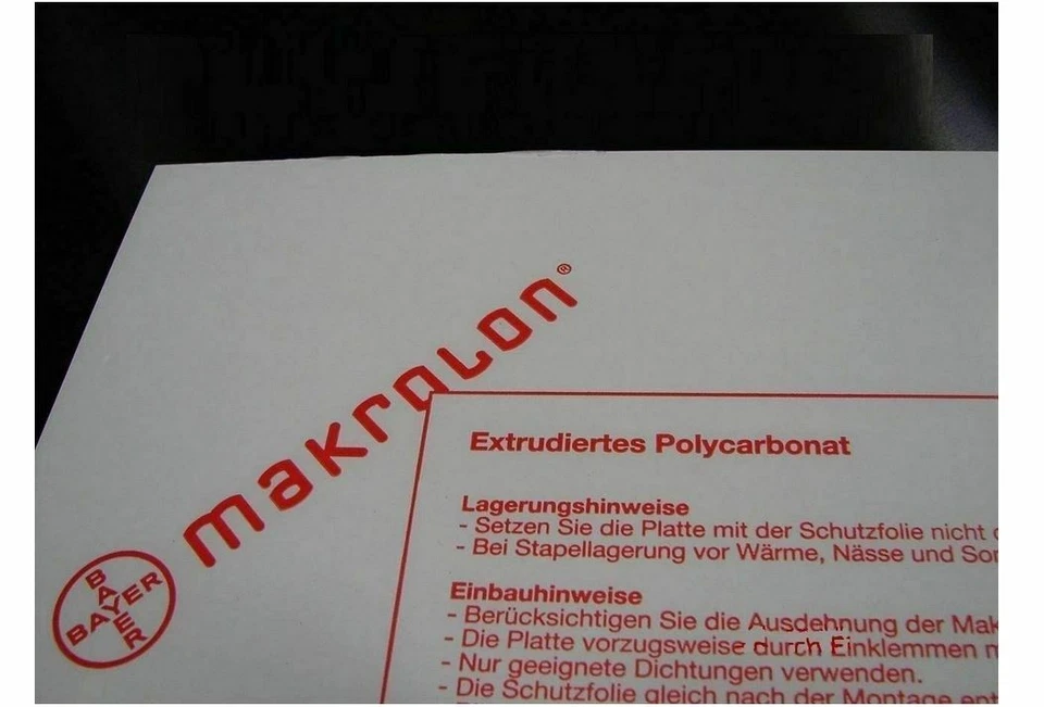 1,0 mm Polycarbonat Platte Makrolon ® 400x250mm klar