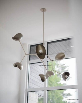 1950 MID CENTURY BRASS SPUTNIK CHANDELIER VINTAGE STILNOVO CHANDELIER LIGHT