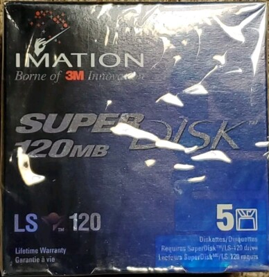 3M Imation LS-120 SuperDisk Pack of 5 NEW SEALED