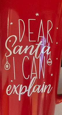 Dear Santa I Can Explain Coffee Latte Hot Chocolate Tea Mug 16 oz Red White