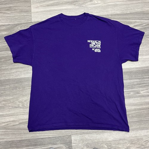 New Kids On The Block 80s Band Tee Shirt Mens Large Purple Local Crew