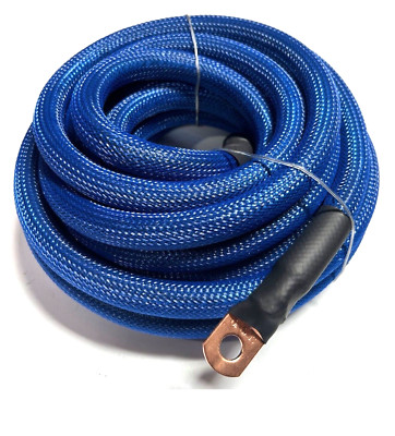 17ft BLUE SNAKESKIN OFC Wire Strands Copper Marine Cable AWG 4 Gauge