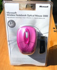 Microsoft Wireless Notebook Optical Mouse 3000 Windows Mac - DOUBLE PINK