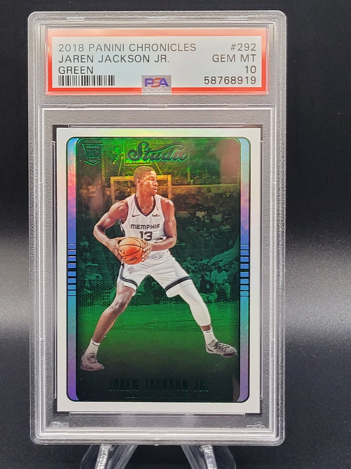 Jaren Jackson 2018 Panini Chronicles Studio Green Rookie #292 PSA 10 RC SP
