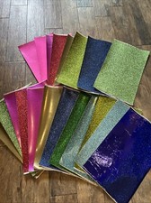 Random Faux Leather Sheets: Glitter Print Leather 20Pcs 20X12 Inch Grain Textu.