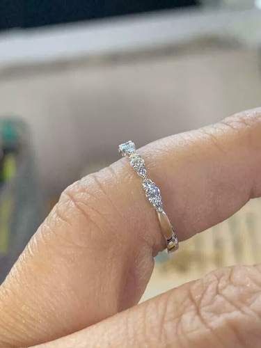 1,89 kt runder Laborgefertigter Diamant Ehering 14 kt Weißgold plattiert Silber - Bild 3 von 3