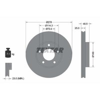 Textar 2X Bremsscheibe Vorne Ø278 Mm InnenbelüFtet FüR Mazda 3 BK 1.6 1.4 BL