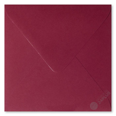 25x Briefumschläge feuchtklebend Bordeaux 15,0x15,0cm (150x150mm)