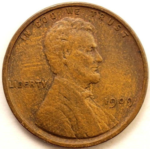 1909 VDB LINCOLN WHEAT PENNY CENT VF #MC_383