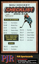 Checklist 5: Real One Autographs 2002-03 Topps Heritage #5 Checklists