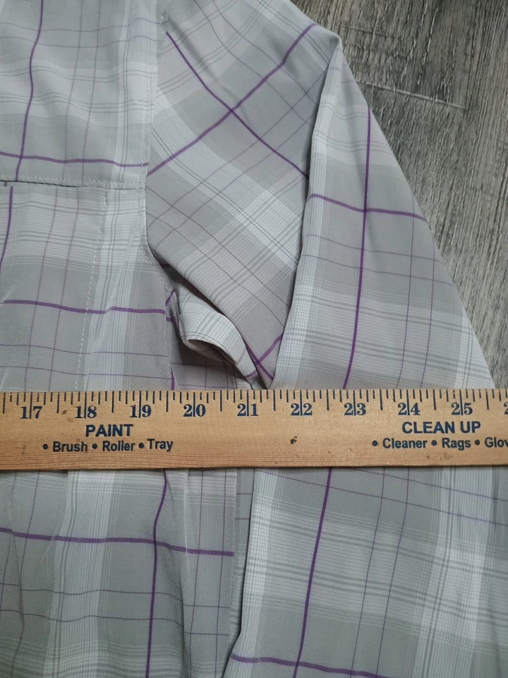 Camisa con botones Great Northwest Performance para hombre grande púrpura a cuadros al aire libre Foto 4 de 4
